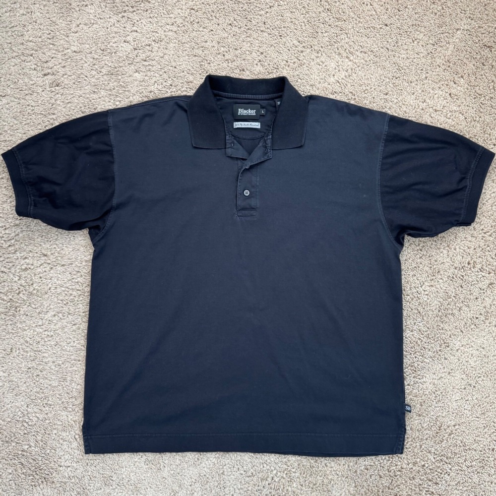 Blacker Polo Shirt Mens L 60/2 Ply‎ Double Mercerized Cotton Short Sleeve Casual